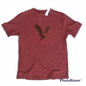 American Eagle Men's Burgundy T-shirt with Eagle